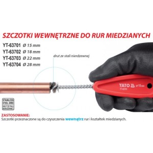 Yato Szczotka wewnętrzna do rur miedzianych Ø=15mm - YT-63701 2