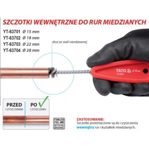 Yato Szczotka wewnętrzna do rur miedzianych Ø=22mm - YT-63703 2