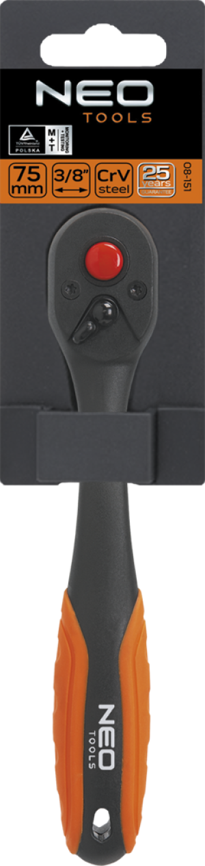 Neo Grzechotka standardowa odgięta 3/8" 200mm (08-513) 2