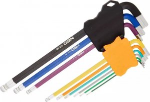 Neo Zestaw kluczy imbusowych hex typ L 1,5-10mm z kulką 9szt. (09-512) 2