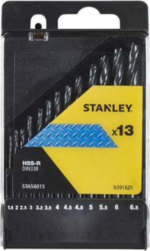 Wiertło Stanley do metalu HSS walcowe 1,5 2 4,5 4 5,5 5 4,8 3 2,5 3,5 6 3,2 6,5mm zestaw (STA56015) 1