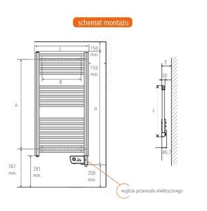 Grzejnik łazienkowy Atlantic 2012 Slim 40x80cm biały (831403) 2