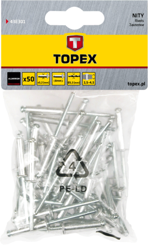 Topex Nity aluminiowe 4x10mm 800szt. 43E421 1