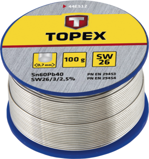 Topex Lut cynowy 60% Sn drut 1mm 100g - 44E522 1