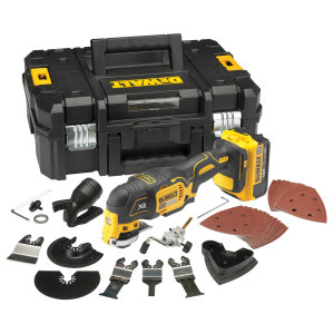 Dewalt Narzędzie oscylacyjne 18V Multi-Tool z silnikiem bezszczotkowym XR 4,0Ah + kufer TSAK + akcesoria (DCS355M2) 1