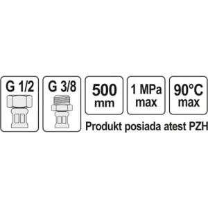 Wężyk przyłączeniowy Fala GW / GZ 3/8" GZ x 1/2"GW (71829) 2