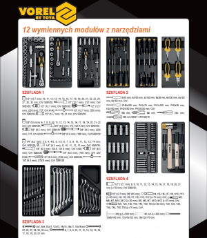 Wózek narzędziowy Vorel 6 szuflad z wyposażeniem (58540) 2