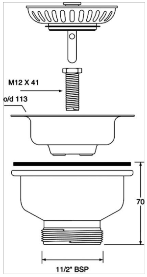 Syfon McAlpine Spust z sitkiem pojedynczy  (BSW50P-POL) 2