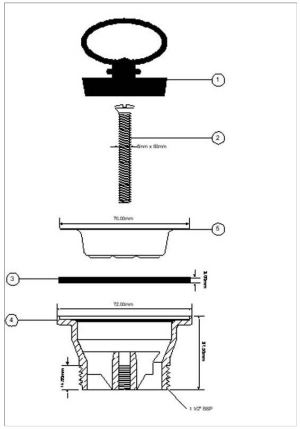 Syfon McAlpine Spust z sitkiem i korkiem pojedynczy 1,5" (HC15) 2