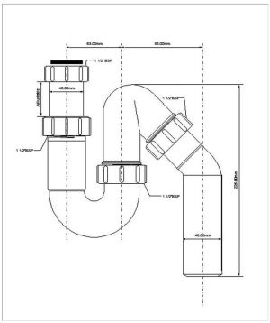 Syfon McAlpine Syfon rurowy pojedynczy  (HC6) 2