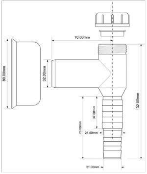 Syfon McAlpine natynkowy DN32 biały (WMV-32-PL) 2