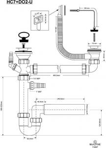 Syfon McAlpine Syfon rurowy podwójny 1,5" (HC7+DO2-U) 2