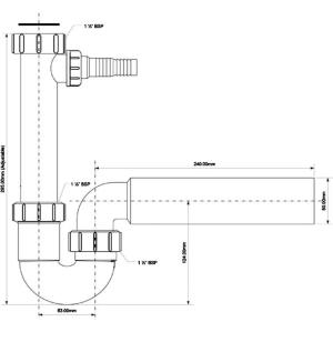 Syfon McAlpine Syfon rurowy pojedynczy 1,5" (HC7) 2