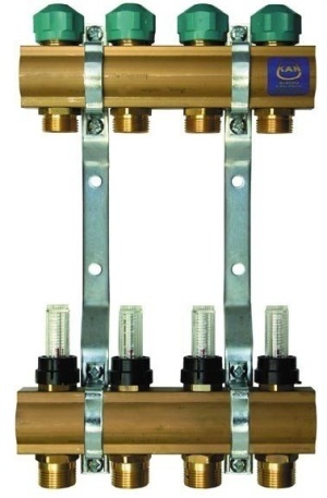 KAN-therm Rozdzielacz na profilu 1" do ogrzewania podłogowego 9 obwodowy - 75090A 1