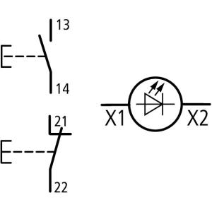 Eaton Przycisk podwójny podświetlany M22-DDl-GR-X1/X0/K11/2 - 216509 3