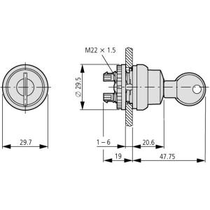 Eaton Przycisk z kluczykiem M22-WRS3 3 położenia 216900 2