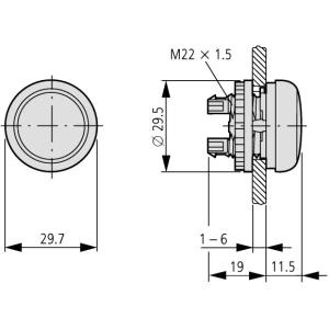 Eaton Główka lampki sygnalizacyjnej płaska M22-L-G zielona - 216773 2