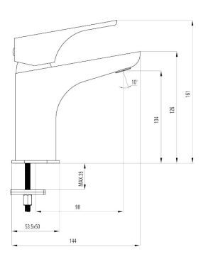 Bateria umywalkowa Deante Hiacynt stojąca chrom (BQH 021M) 5