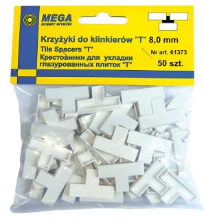 Mega Krzyżyki dystansowe typu T do klinkieru 10mm 40szt. (61374) 1