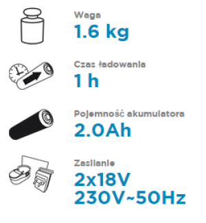Wiertarko-wkrętarka Graphite 18 V 2 x akumulator 2 Ah 8