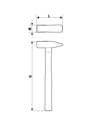 Neo Młotek ślusarski rączka drewniana 300g 300mm (25-013) 2