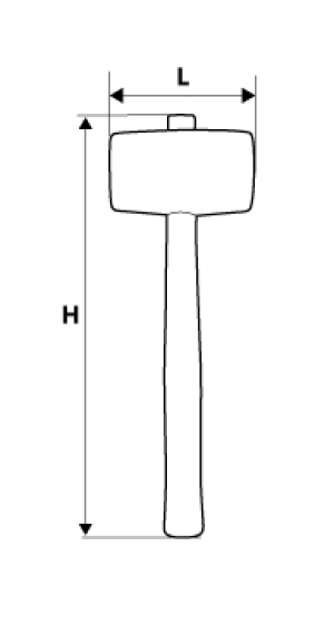 Neo Młotek gumowy rączka drewniana 425g 340mm (25-052) 2