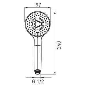Słuchawka prysznicowa Ferro Cortina 3-funkcyjna chrom (S340) 2