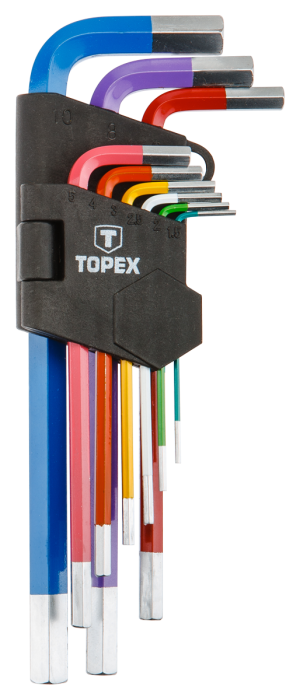 Topex Zestaw kluczy imbusowych hex typ L 1,5-10mm 9szt. (35D966) 1