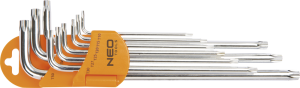 Neo Zestaw kluczy trzpieniowych torx typ L T10-T50 z otworem 9szt. (09-526) 1