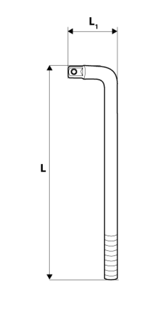 Neo Pokrętło fajkowe typu L 1/2" 250mm (08-556) 2