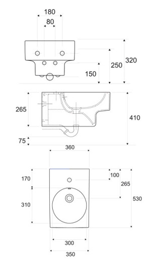 Bidet Koło Preciosa 2 wiszący 53x35cm Reflex (L65100900) 2