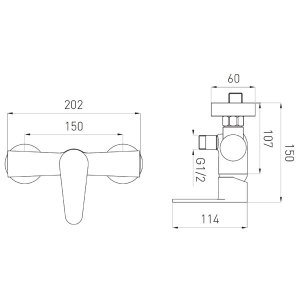 Bateria prysznicowa Ferro Algeo chrom (BAG7) 2