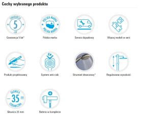 Zestaw prysznicowy Deante Hiacynt z deszczownicą z baterią chrom (NAC 01QM) 4