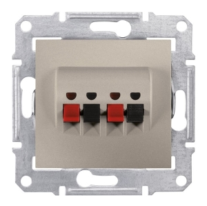 Schneider Electric Gniazdo głośnikowe podwójne SEDNA bez ramki satynowe - SDN5400168 1
