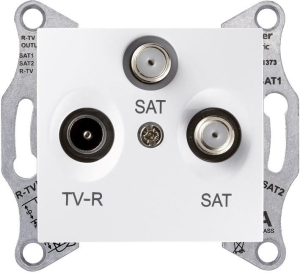 Schneider Electric Gniazdo antenowe TV/SAT/SAT końcowe białe - SDN3502121 1