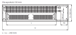 Purmo Grzejnik kanałowy AQUILO F1T z wentylatorem 260x2500x90 2489W - F9WF1T0262500931 4