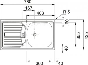 Zlewozmywak Franke  Eurostar ETN 614 stal szlachetna (101.0368.952) 2