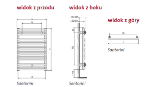 Grzejnik łazienkowy Purmo Santorini 40 cmx71 cmcm biały (F3NA007004000000) 2