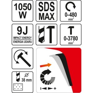 Yato Młot udarowy SDS-Max 1050W (YT-82130) 7
