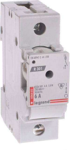 Legrand Rozłącznik bezpiecznikowy R 301 6A 1P - 606602 1