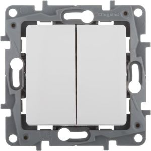 Legrand Przycisk podwójny przełącznik 6A biały Niloe - 664508 2
