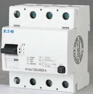 Eaton Wyłącznik różnicowoprądowy PFDM-125/4/003 4P 125A 0,03A typ AC - 235916 1