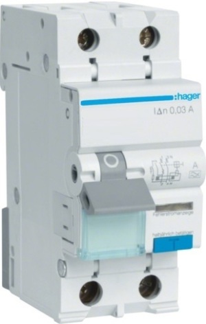 Hager Wyłącznik różnicowo-nadprądowy 1+N 16A C 0,03A AC ADC966D 1