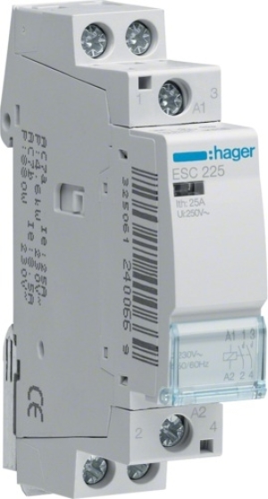 Hager Stycznik modułowy cichy 25A 2Z 0R 230V AC - ESC225 1