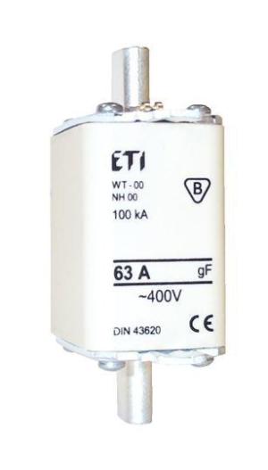 Eti-Polam Wkładka bezpiecznikowa WT-00/gF NH00 63A gF 500V 004114337 1