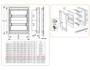 Eti-Polam Rozdzielnica modułowa P/T ERP18-4 4x18 IP40 (001101214) 2