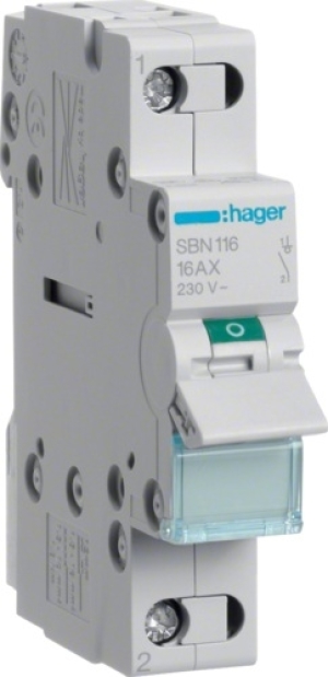 Hager Rozłącznik modułowy 16A 1P - SBN116 1