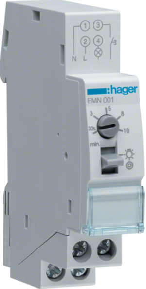 Hager Wyłącznik schodowy czasowy 1Z 10A 230V AC 30sek-10min 2300W (EMN001) 1