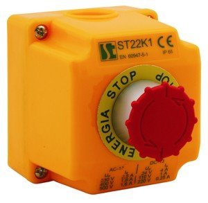Spamel Kaseta sterownicza 1-otworowa z przyciskiem bezpieczeństwa - ST22K15-1 1