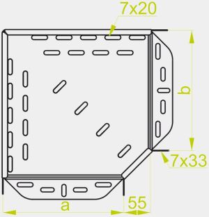 Baks Kolanko korytka KKJ200H60 90 stopni 200x60mm 166220 2